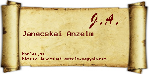 Janecskai Anzelm névjegykártya